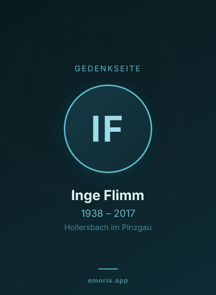 Gedenkportrait von Inge Flimm