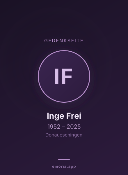 Gedenkportrait von Inge Frei