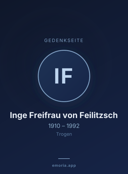 Gedenkportrait von Inge Freifrau von Feilitzsch