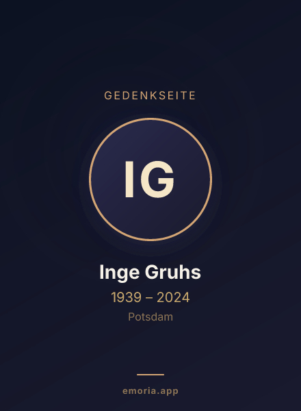 Gedenkportrait von Inge Gruhs