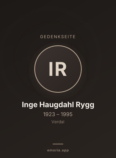 Gedenkportrait von Inge Haugdahl Rygg