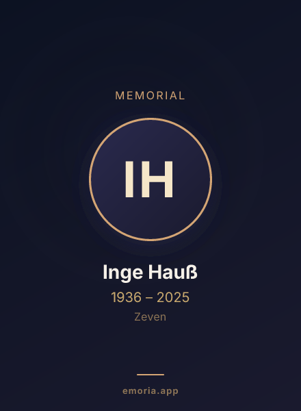 Memorial portrait of Inge Hauß