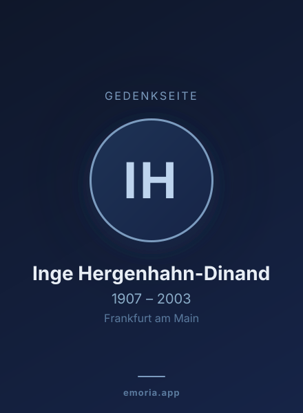 Gedenkportrait von Inge Hergenhahn-Dinand