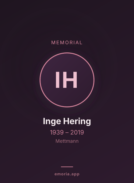 Memorial portrait of Inge Hering