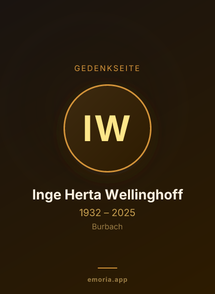 Gedenkportrait von Inge Herta Wellinghoff