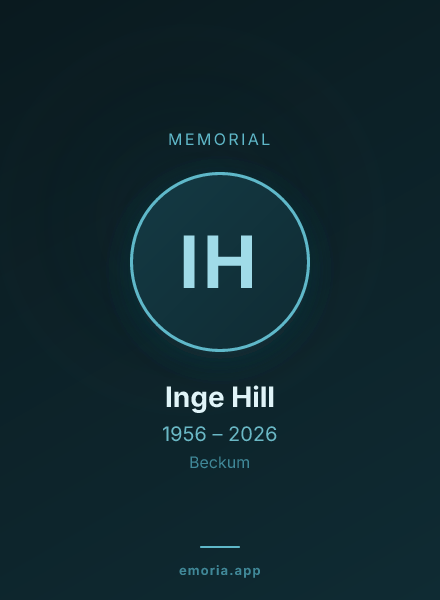 Memorial portrait of Inge Hill