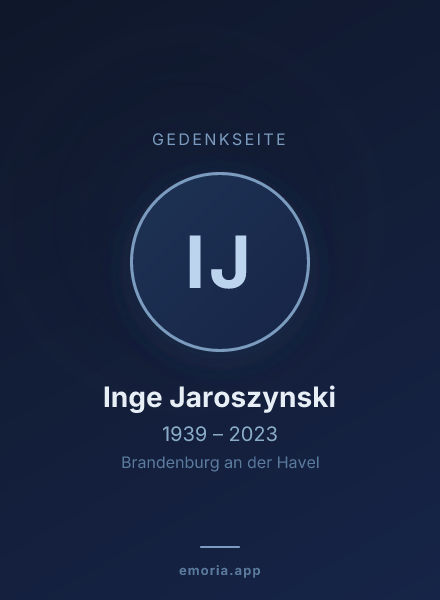 Gedenkportrait von Inge Jaroszynski
