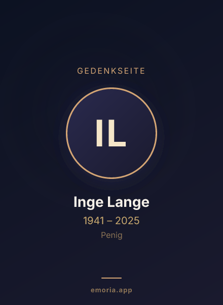 Gedenkportrait von Inge Lange