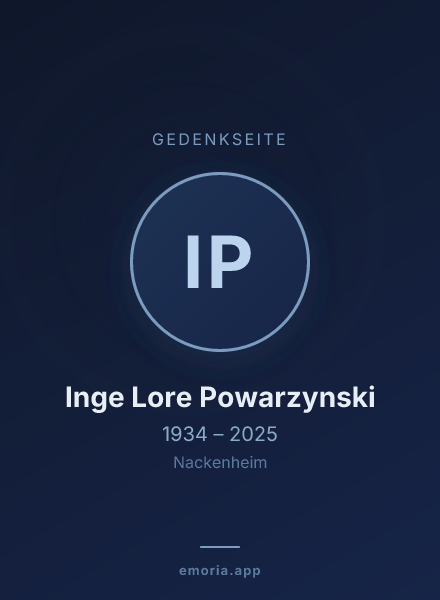 Gedenkportrait von Inge Lore Powarzynski