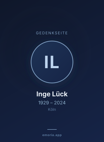Gedenkportrait von Inge Lück