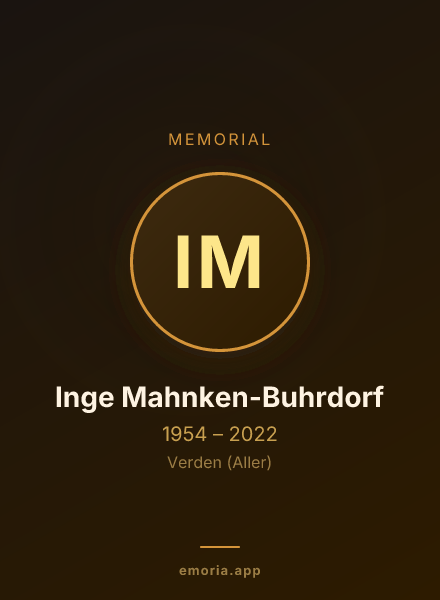 Memorial portrait of Inge Mahnken-Buhrdorf