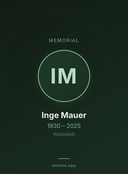 Memorial portrait of Inge Mauer