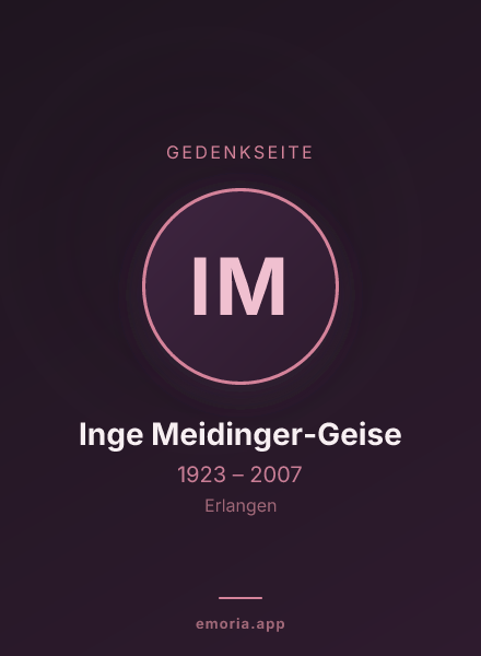 Gedenkportrait von Inge Meidinger-Geise