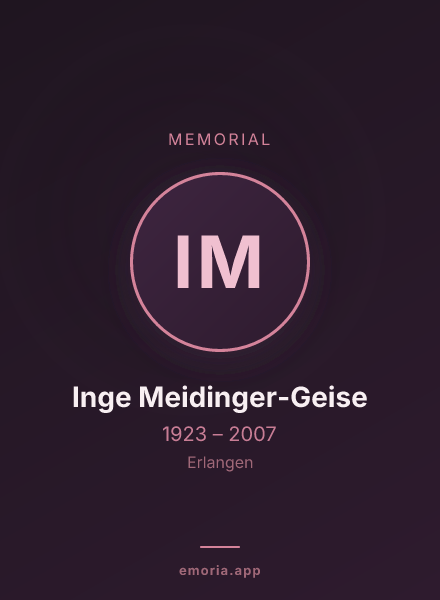 Memorial portrait of Inge Meidinger-Geise