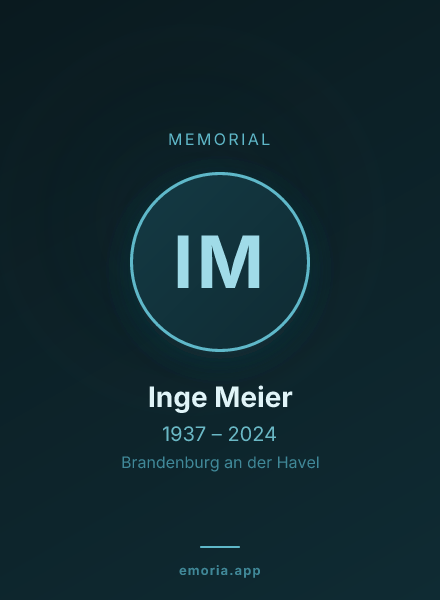 Memorial portrait of Inge Meier