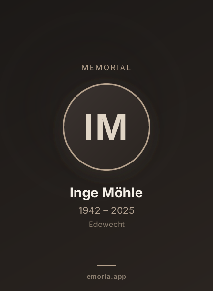 Memorial portrait of Inge Möhle