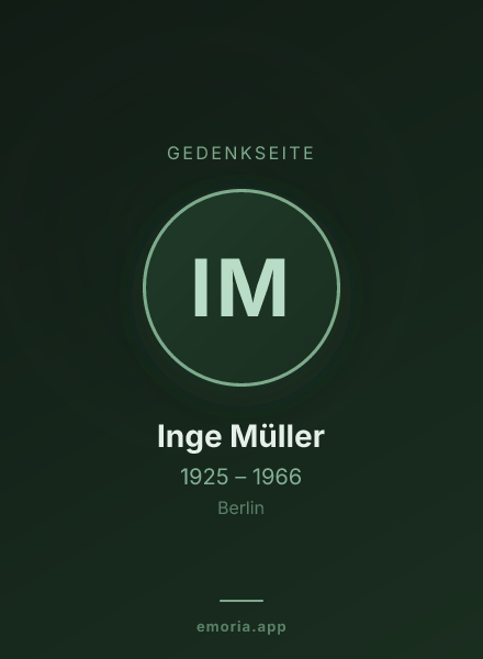 Gedenkportrait von Inge Müller