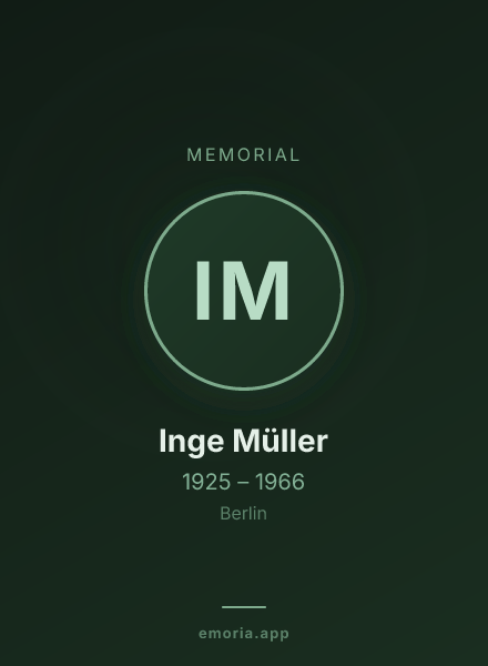 Memorial portrait of Inge Müller