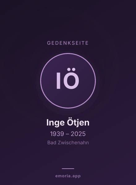 Gedenkportrait von Inge Ötjen