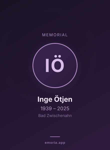Memorial portrait of Inge Ötjen