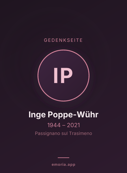 Gedenkportrait von Inge Poppe-Wühr