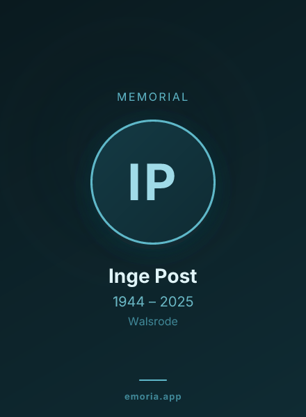 Memorial portrait of Inge Post