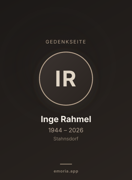 Gedenkportrait von Inge Rahmel