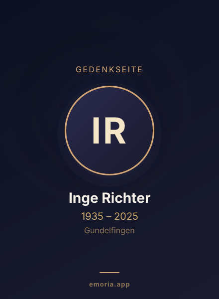 Gedenkportrait von Inge Richter