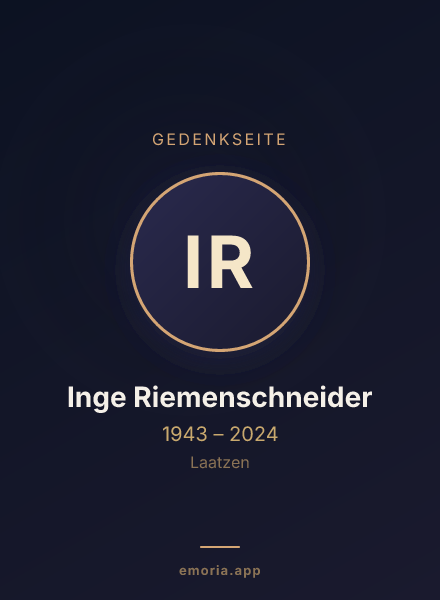 Gedenkportrait von Inge Riemenschneider
