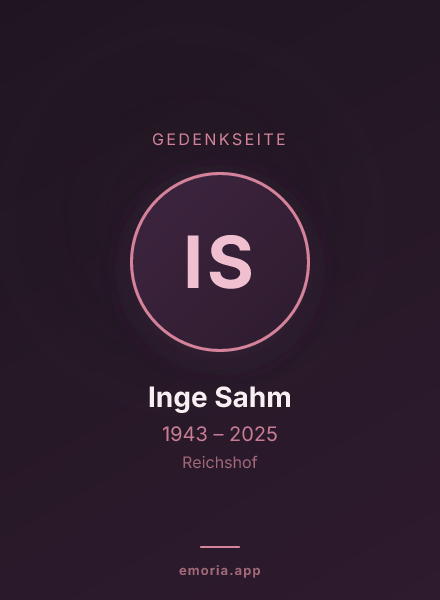 Gedenkportrait von Inge Sahm