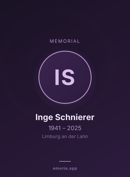Memorial portrait of Inge Schnierer