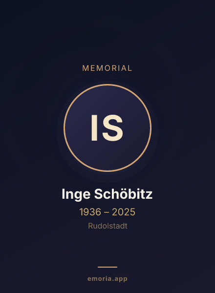 Memorial portrait of Inge Schöbitz