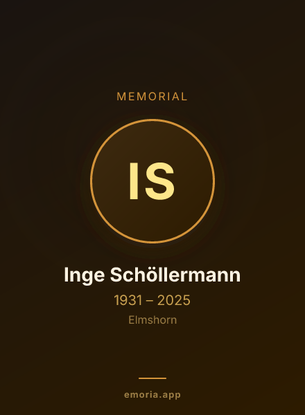 Memorial portrait of Inge Schöllermann