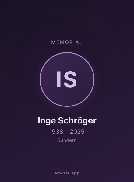 Memorial portrait of Inge Schröger