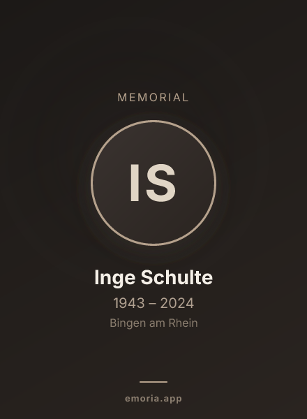 Memorial portrait of Inge Schulte