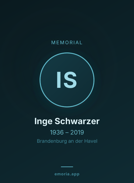 Memorial portrait of Inge Schwarzer