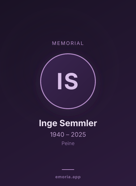 Memorial portrait of Inge Semmler