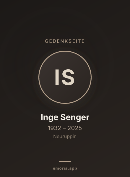 Gedenkportrait von Inge Senger