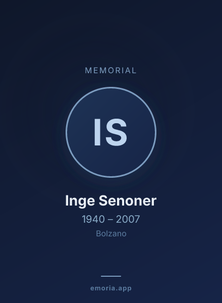 Memorial portrait of Inge Senoner