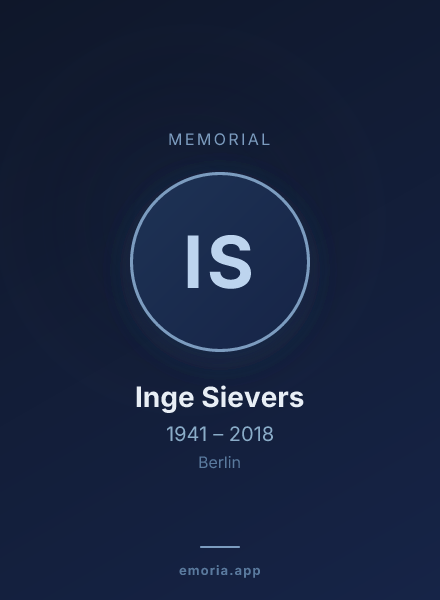 Memorial portrait of Inge Sievers