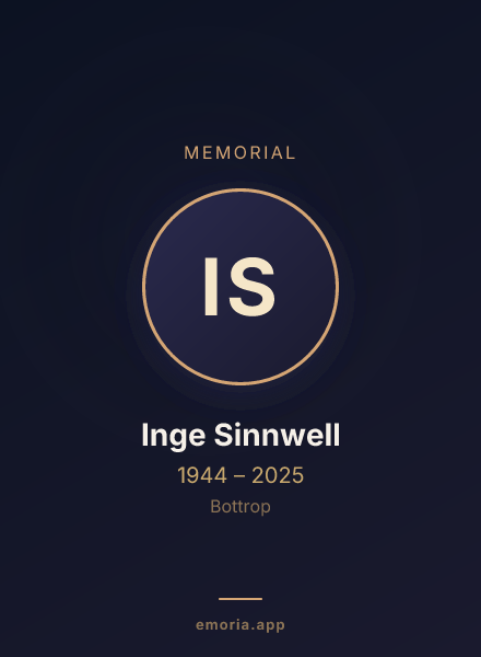 Memorial portrait of Inge Sinnwell
