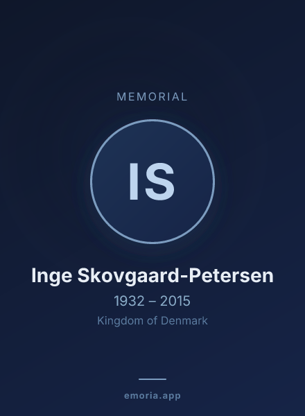 Memorial portrait of Inge Skovgaard-Petersen