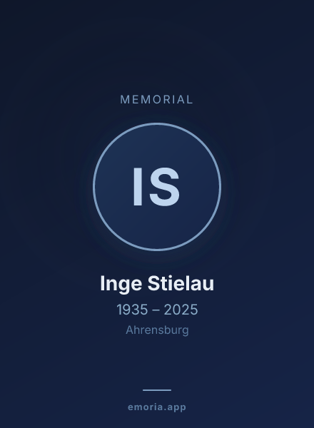 Memorial portrait of Inge Stielau