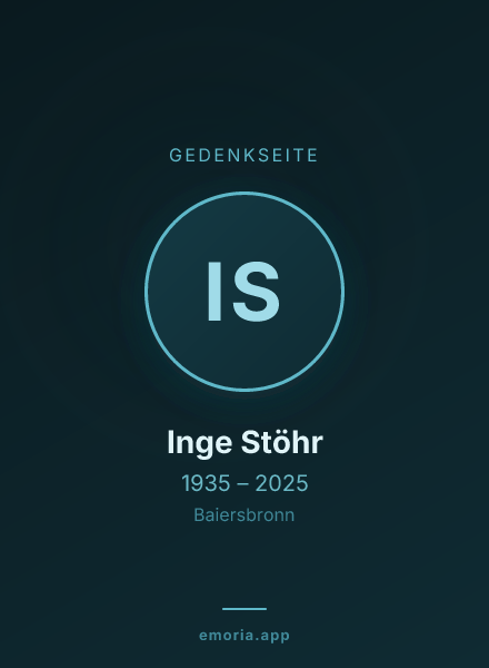 Gedenkportrait von Inge Stöhr