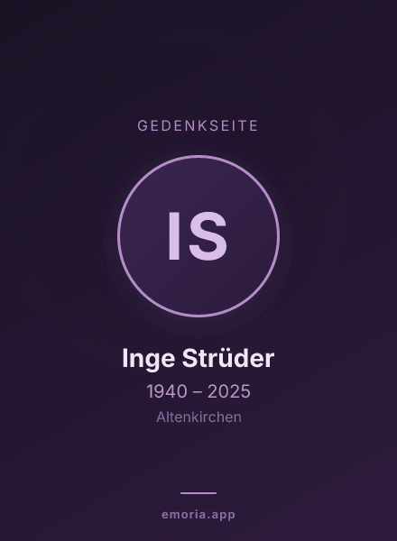 Gedenkportrait von Inge Strüder
