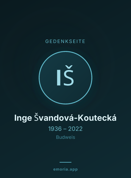 Gedenkportrait von Inge Švandová-Koutecká