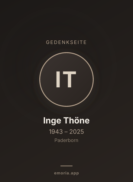 Gedenkportrait von Inge Thöne