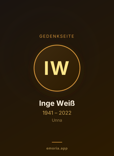 Gedenkportrait von Inge Weiß