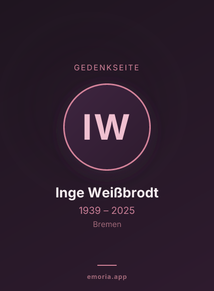 Gedenkportrait von Inge Weißbrodt