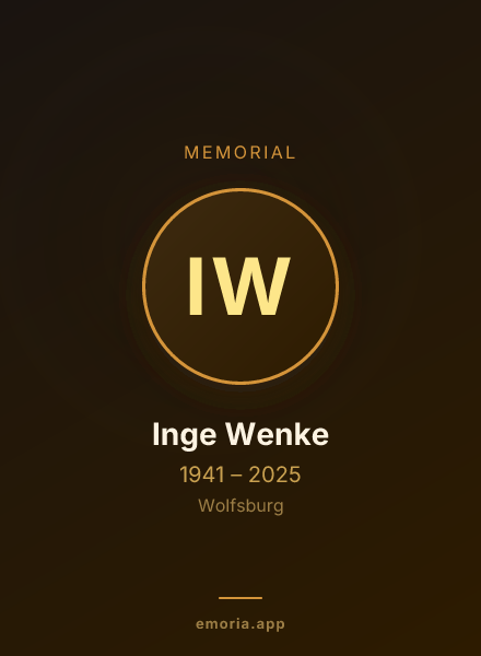 Memorial portrait of Inge Wenke